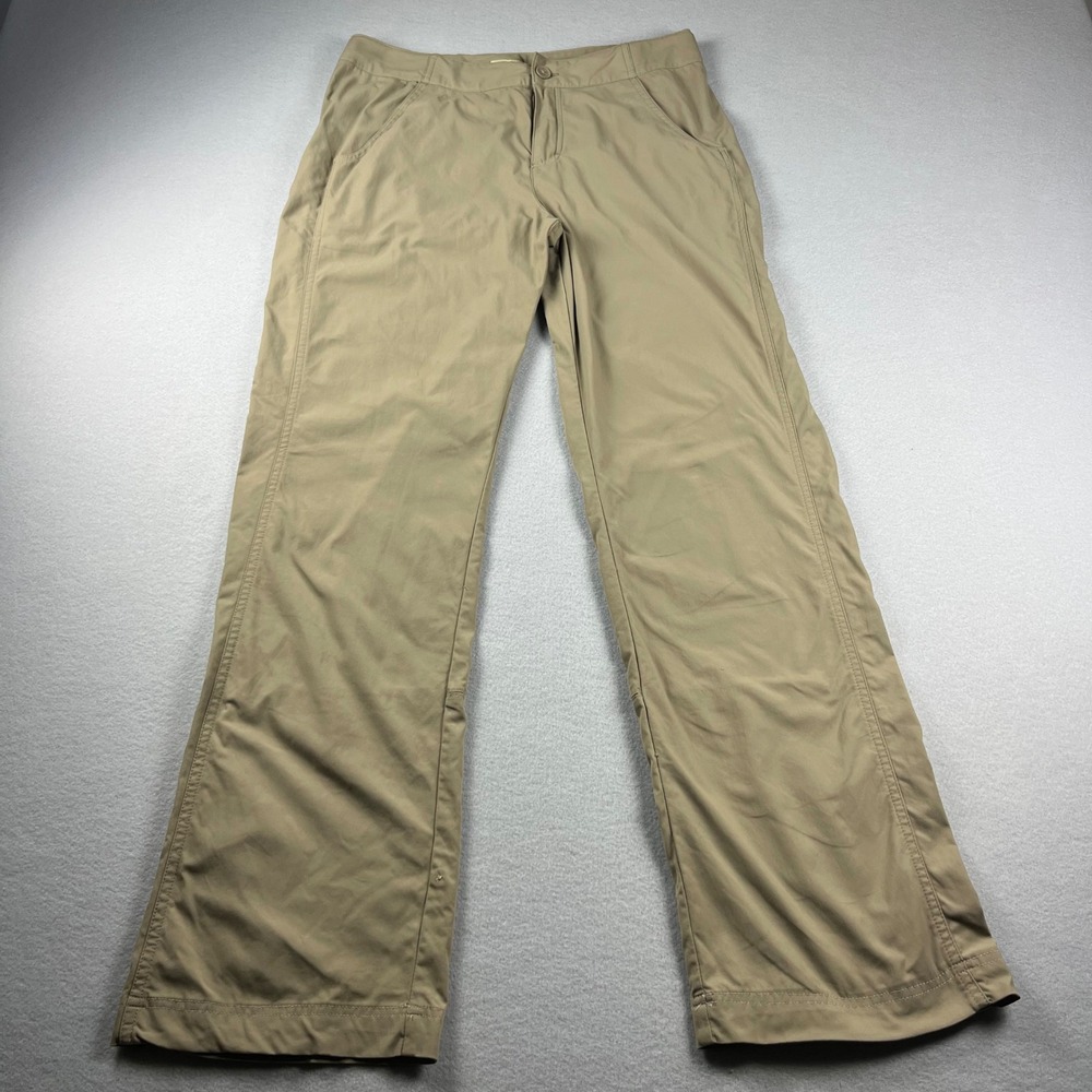 Royal Robbins Womens 6 Tan Khaki Stretch Nylon Hiking Outdoor‎ Pants Regular Leg